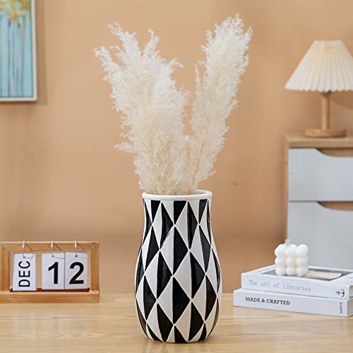 Weidilidu Black Ceramic Vase Nordic Minimalist Style Decor For Countertop Center Dresser Kitchen Living Room Home Decor Mirror Surface Black And White Abstract Vase(W338) #TOP3