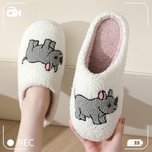 Solyinne Cute Animal Slippers for Woman Men Cartoon Plush Warm Comfy Couple House Slipper Indoor Outdoor Home Shoes2