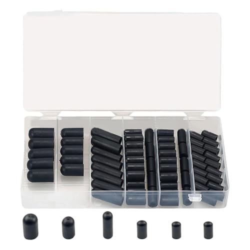 Automotive Replacement Carburetor Caps, 80-Piece Rubber Flexible Vacuum Caps Plug Kit for Sealing Carburetor Manifold, Leak Prevention, Engine Repair