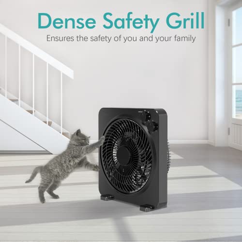 Qc Portable Table Fan, 3 Adjustable Speeds, 15" Box Fan For Bedroom, Living Room, Office #TOP3