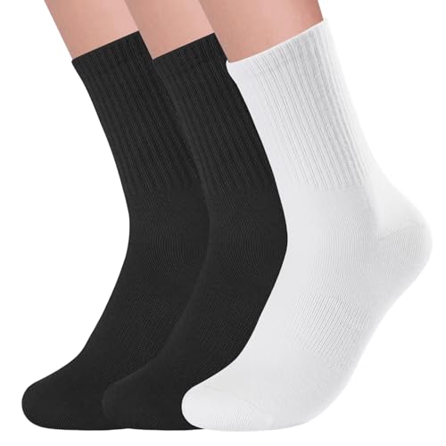 Image of Crew Socks for Women Striped Athletic Socks Womens