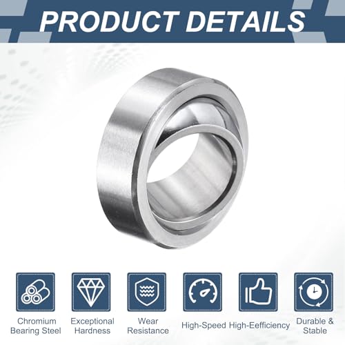 QUARKZMAN 4 Stück GE12C Sphärisches Gleitlager, 12x22x7mm Gelenklager Lagerstahl Vorgeschmiertes Radial Spherical Plain Bearing ABEC-3 Präzision