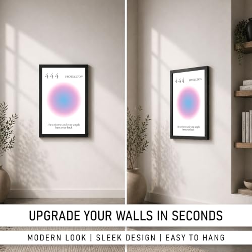 Image of 444 Protection Premium Framed Wall Poster (12x18 Inch) | inchThe Universe and Your Angels Have Your Back inch Inspirational Wall Art | Spiritual & Positive Energy Decor for Bedroom, Living Room, Office & Workspace | Ready-to-Hang Display Frame