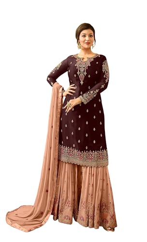 Image of Indian /Pakistani Eid Ramzan Party Wear Wedding Wear Sharara Style Salwar Suit for Women