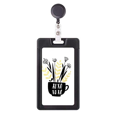 Enrouleur de badge motif vase de fleurs Xoxo pour infirmière et bureau