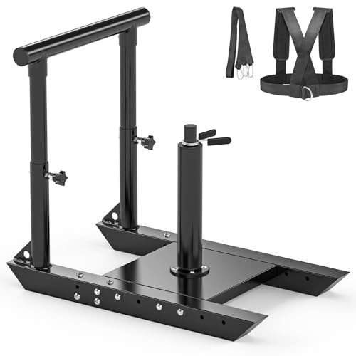 Weight Sled for Training,Push-Pull Weighted Sleds are Suitable for Both Indoor and Outdoor Use.Weight Sled Specifically Designed for Speed and Power Training,Suitable for 1" & 2" Weight Plates(Black)