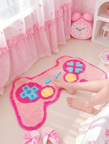 Alfombra gamer rosa kawaii para dormitorio miniatura 4