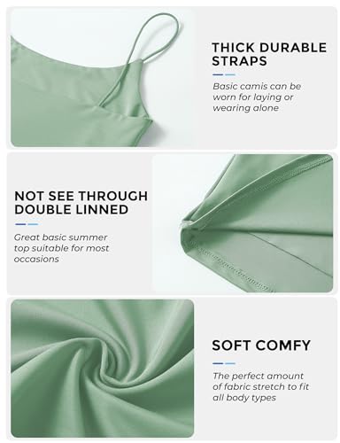Image of Buauty 2 & 4 Packs Crop Tank Top for Women, Basic Solid Cropped Double Layer Spaghetti Strap Short Sleeveless Camisole