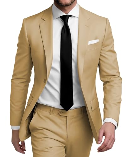 SHUZHXLZANGY Mens Suits Regular Fit 2 Piece Suit for Men Wedding Prom Business Formal Suit