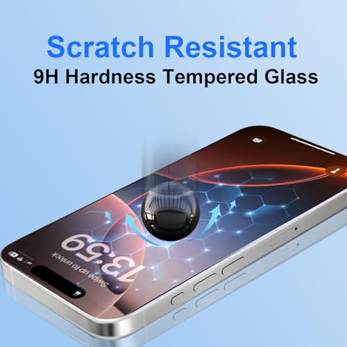 Image of OneFish Full Edge Coverage Tempered Glass Screen Protector for IPhone 15 /IPhone 14 Pro 6.1 inch, 2 Pack Edge Reinforcement, Self-Aligning Installation, Case Friendly HD Screen Protectors