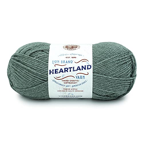 Image of Lion Brand Yarn Heartland Yarn, Worsted-Weight Yarn for Knitting, Crocheting, and Crafting, 1 Pack, Petrified Forest