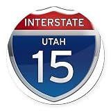 CafePress Interstate 15 Utah 5.5" Round Car Magnet Magnetic Bumper Display