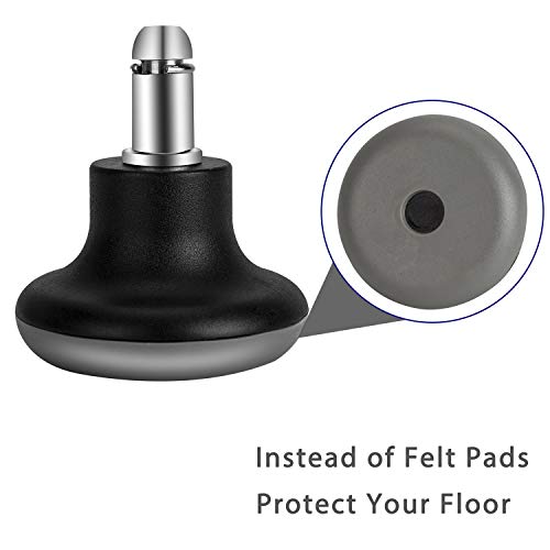 Uvce Bell Glides Replacement Office Chair Swivel Caster Wheels To Fixed Stationary Castors, Short Profile With Separate Self Adhesive Felt Pads Black 5Pcs #TOP2