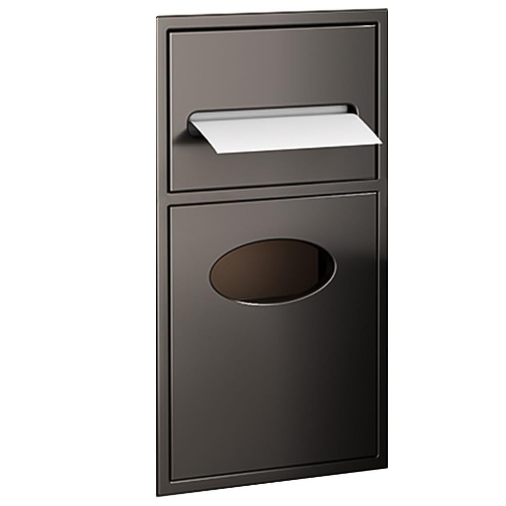SaryEdge Stainless Steel Bathroom Shelf Wall-Mounted Toilet Paper Holder with Trash Can Ideal for Bedroom & Kitchen Decor,Gris-20X52X13.5cm-8X20X5.3in,Gris-20X52X13.5cm-8X20X5.3in