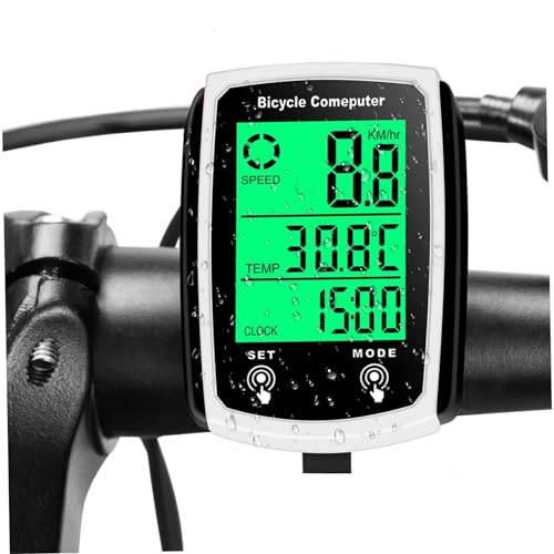 OnIUeZky Fietssnelheidsmeter, waterdichte fietscomputer met LCD-achtergrondverlichting, draadloze GPS-snelheidsmeter voor fiets, racefiets, MTB.
