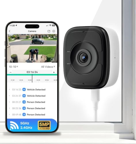 LongPlus 5MP 3K Safeview Window Security Camera, WiFi6 Indoor Window Camera