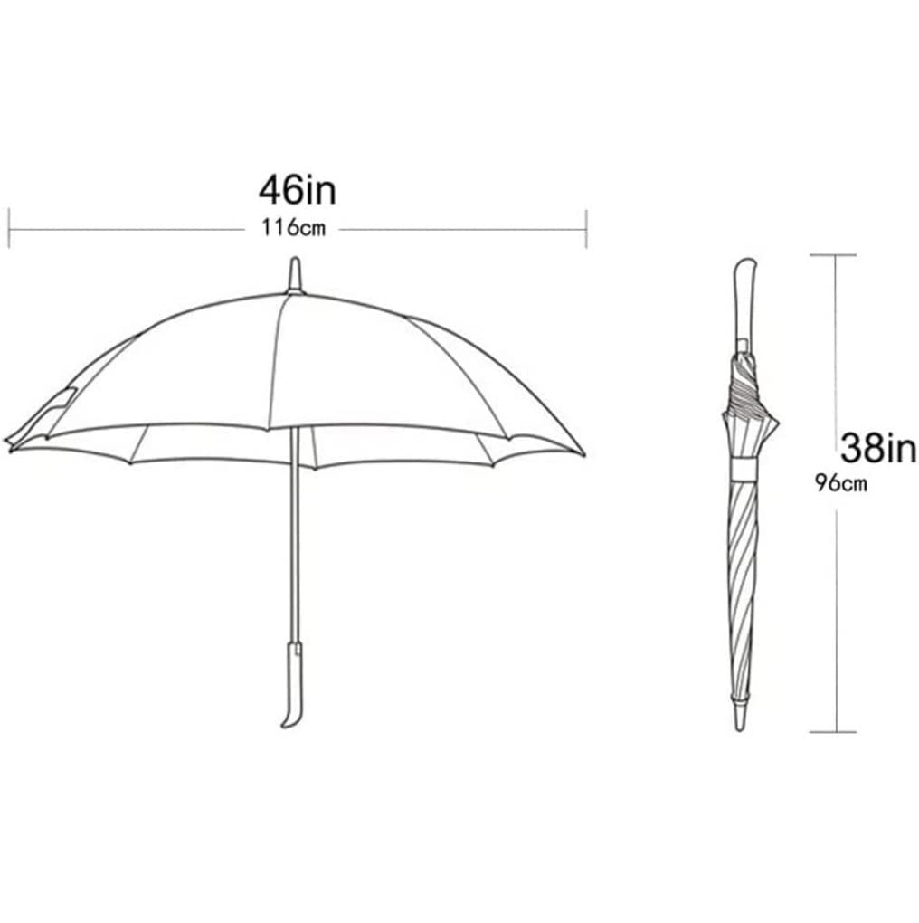 Parasole Parasol Parasol Golfowy Wiatroodporny, Wytrzymały Parasol W Stylu Retro Z Drewnianym Uchwytem Automatyczny Otwarty Parasol Z Wentylowanym Baldachimem Parasolem Parasolka (Blue : Schwarz, Si