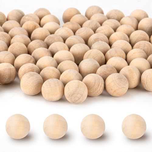 1/2 inch Wooden Balls 300PCS Unfinished Round Wood Balls 12mm Small Natural Wooden Balls for Crafts and DIY Decorative Projects