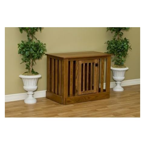 Pinnacle Woodcraft Amish Wood Dog Crate Entertainment Center - Large, Durable, Spacious, and Airy Cover