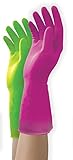 Mr. Clean 243093 Duet Reusable Latex Gloves, Medium, 2 Packs of 2 Pairs/2 Colors- 4 Pairs Total