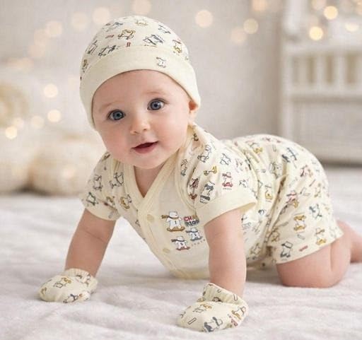 Baby Unisex Printed Cotton 4 Piece Clothing Set| Comfortable, Breathable, Lightweight, Skin Friendly|SL_57-image-37