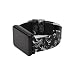 MLQSS Soft Silicone Watch Band with Quick Release Pins - Choice Color & Width (18mm, 20mm or 22mm) Watch Straps w/Adjustable Metal Clasp (Black Flower, 22mm)