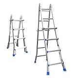 StepIt 4.2m Multi-Purpose Combination Ladder, Stair Ladders for Decorating Light, Folding Extendable Ladders Transformer Step Ladder