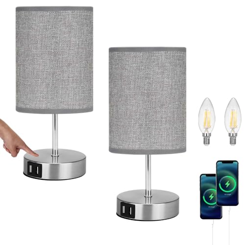 Lightess 2er Set Tischleuchten Tischlampen Touch Dimmbar Nachttischlampe...