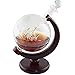 Decanter Globe, Decanter per whisky, Decanter a forma di globo inciso, dispenser per liquori per vino, vino, vodka, rum, nave da vela in vetro, supporto in fibra di legno, 750 ml