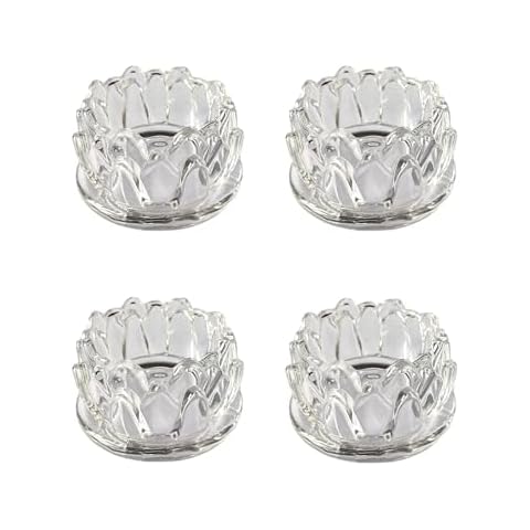 Set of 4 Elegant Lotus Tealight Holders Cover