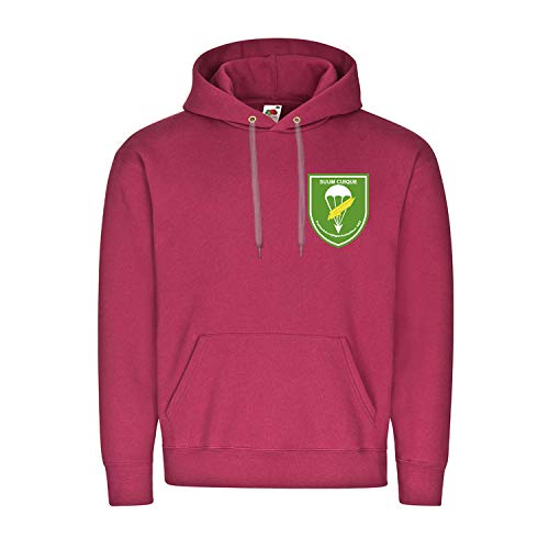 Sweat à capuche FschJgBtl 262 Copytec rouge XL avec emblème du bataillon de Merzig