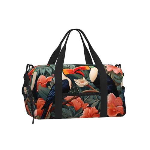 Bolsa de gimnasio tucán tropical con compartimento para zapatos y tela impermeable para deporte
