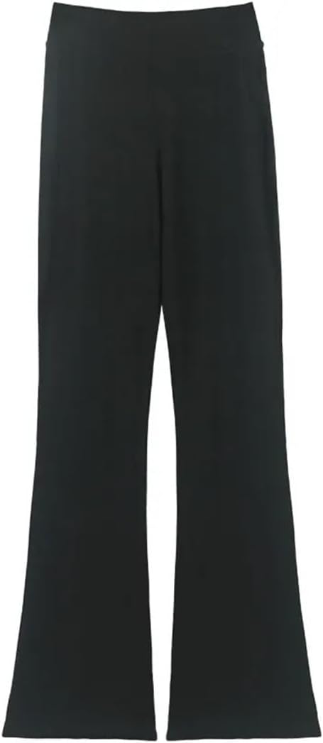 Women's Ballet Dance Pants High Waist Flare Leg Trousers for Fitness Gymnastics Long Bell-Bottom Style