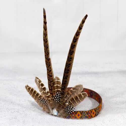Niceyst Feather Headdress Headband Native American Indian Style Headwear Chief Costume Hair Accessories Handmade Headpiece For Thanksgiving Halloween Carnival thumb #1