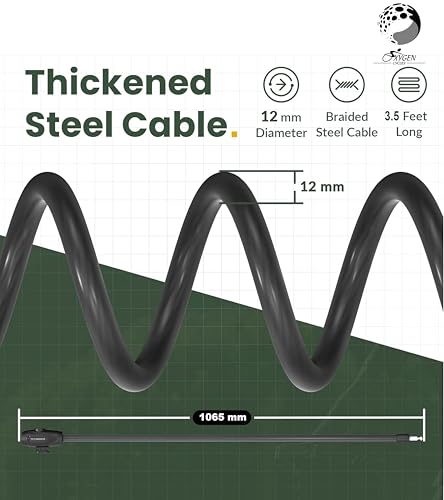 Image of OXYGEN Cycle Lock with Key Bicycle Cable Key Lock Heavy Duty Steel Cable Lock for Cycle Anti Theft Bike Lock Weather Resistant PVC Coated Portable Bicycle Lock for Cycle Scooter Gate Black