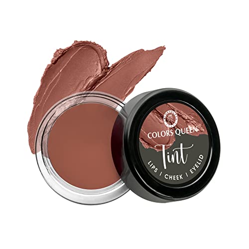 Image of Colors Queen Tint for Cheeks and Lips - Enriched with Vitamin E and Essential Oils | Matte Lip and Cheek Tint for Lips, Cheeks and Eyelids| Vegan and Cruelty Free Lip Tint for Women (04 - Nude Thrill)
