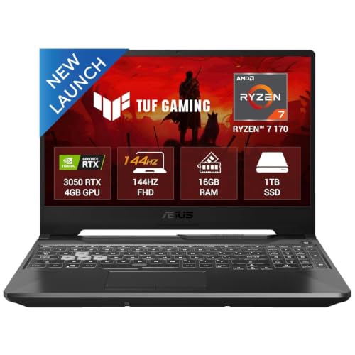 Image of ASUS TUF A15, Smartchoice,AMD Ryzen 7 170,RTX 3050-4GB,16GB RAM (Upgradeable),1TB SSD,FHD, 15.6 inch(39.6 cm),Win 11 Home, M365 Basic(1Y),Office 2024, Black, 2.3 Kg, FA506NCQ-HN009WS, Gaming Laptop