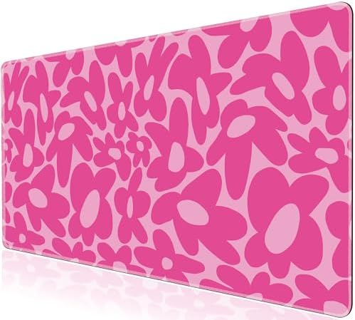 Gaming Mouse Pad Large Desk Mat XXL Mouse Pad Non-Slip Rubber Base Keyboard Pad Waterproof Desktop Mat for Laptop Computer Work Game Home Office-Hot Pink Daisy Gaming Mouse Pad Large Desk Mat XXL Mouse Pad Non-Slip Rubber Base Keyboard Pad Waterproof Desktop Mat for Laptop Computer Work Game Home Office-Hot Pink Daisy