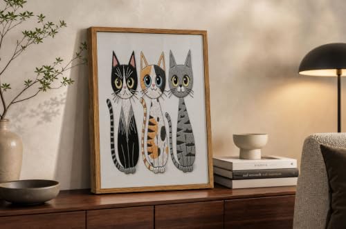 Broderie Artisanale Impression sur Toile Chat Noir 80x120 cm CDXNORA Mur Vide