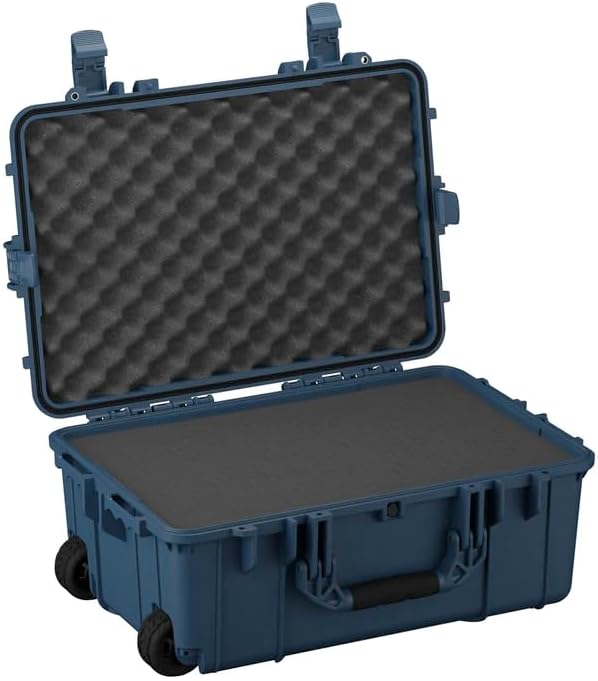 Condition 1 24” Rolling Heavy-Duty Lockable Storage Case Model 305 with Wheels and Handle, IP67 Rated Waterproof, Dustproof, TSA Friendly, Made in USA, 24.50”x17.02”x10.20”, Navy