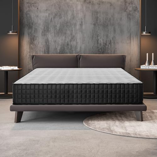 NATURALEX - Matelas Titanium 140x190-26 cm - Accueil Mousse mémoire de Forme + Blue Latex - Soutien Mi-Ferme - Respirant - 7 Zones - Réversible - Couchage indépendant - Fabriqué en Europe