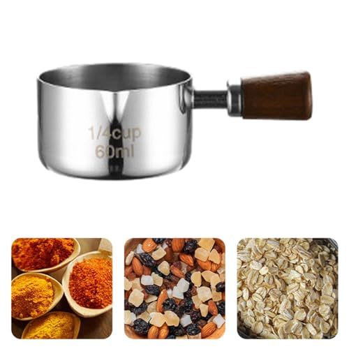 WeiLaiKeQi Copo de medição de aço inoxidável, jarro de leite de café pequeno, multifuncional para pa