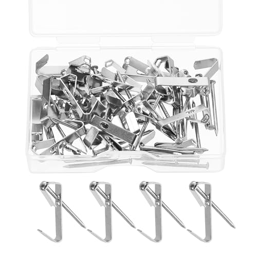 Image of uxcell 60 Pcs Picture Hangers, 10lb 20mm Picture Hanging Kit Picture Hanging Hooks Picture Hooks for Wooden Wall or Drywall Frame Painting Art Photo(30 Hangers + 30 Nails), Silver