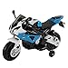 homcom Moto Elettrica BMW per Bambini velocità 2.5-5Km/h con Rotelle e Luci 110×47×69cm Nero-Blu