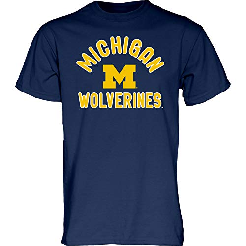 Blue 84 Men's Michigan Wolverines T Shirt Line Up Team Color, Michigan Wolverines Navy, Large