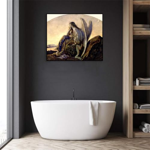 Impressions sur toile célèbres Alexandre Cabanel L'ange du soir, cadre décoratif