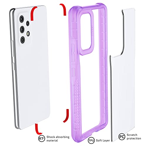 Image of Ghostek COVERT Purple Bumper A53 5G Case Clear Protective Phone Cover Screen and Camera Lens Protection Thin Lightweight Design Designed for 2022 Samsung Galaxy A53 5G (6.5in) (Purple-Limited Edition)
