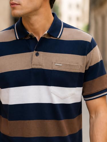 Image of GODFREY Half Cotton Polo T Shirt for Man with Pocket - Regular Fit Mens Collar Tshirt