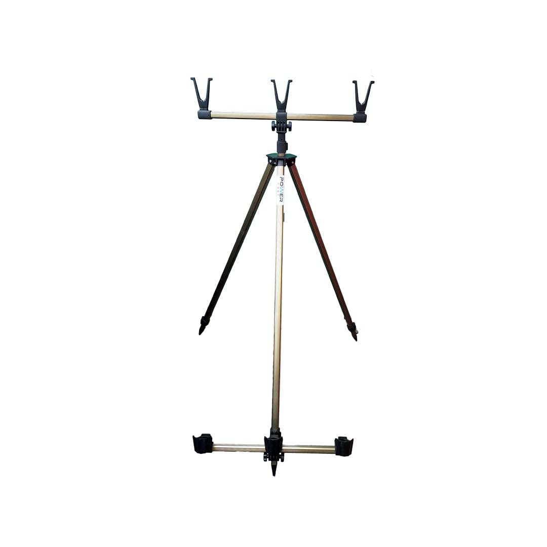 SUPPORTO TREPPIEDE PER 2 PROITTORI LED IP65 NERO TRIPOD - MM.900X940X1800H
