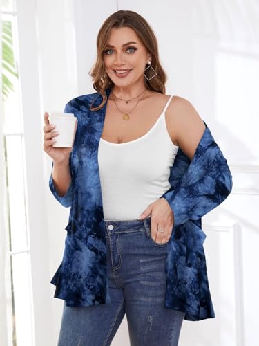Image of BELAROI Plus Size Lightweight Cardigan Sweaters for Women Casual Open Front 3 /4 Sleeve Cover Up